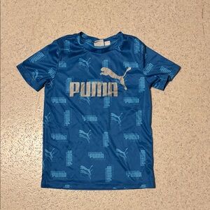 Puma Blue Graphic Logo Performance Tee